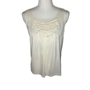 Banana Republic Women’s XS Cream Soft Flutter‎ Fringed Cami Tank Top